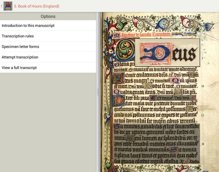 Aplikacja Medieval handwriting
